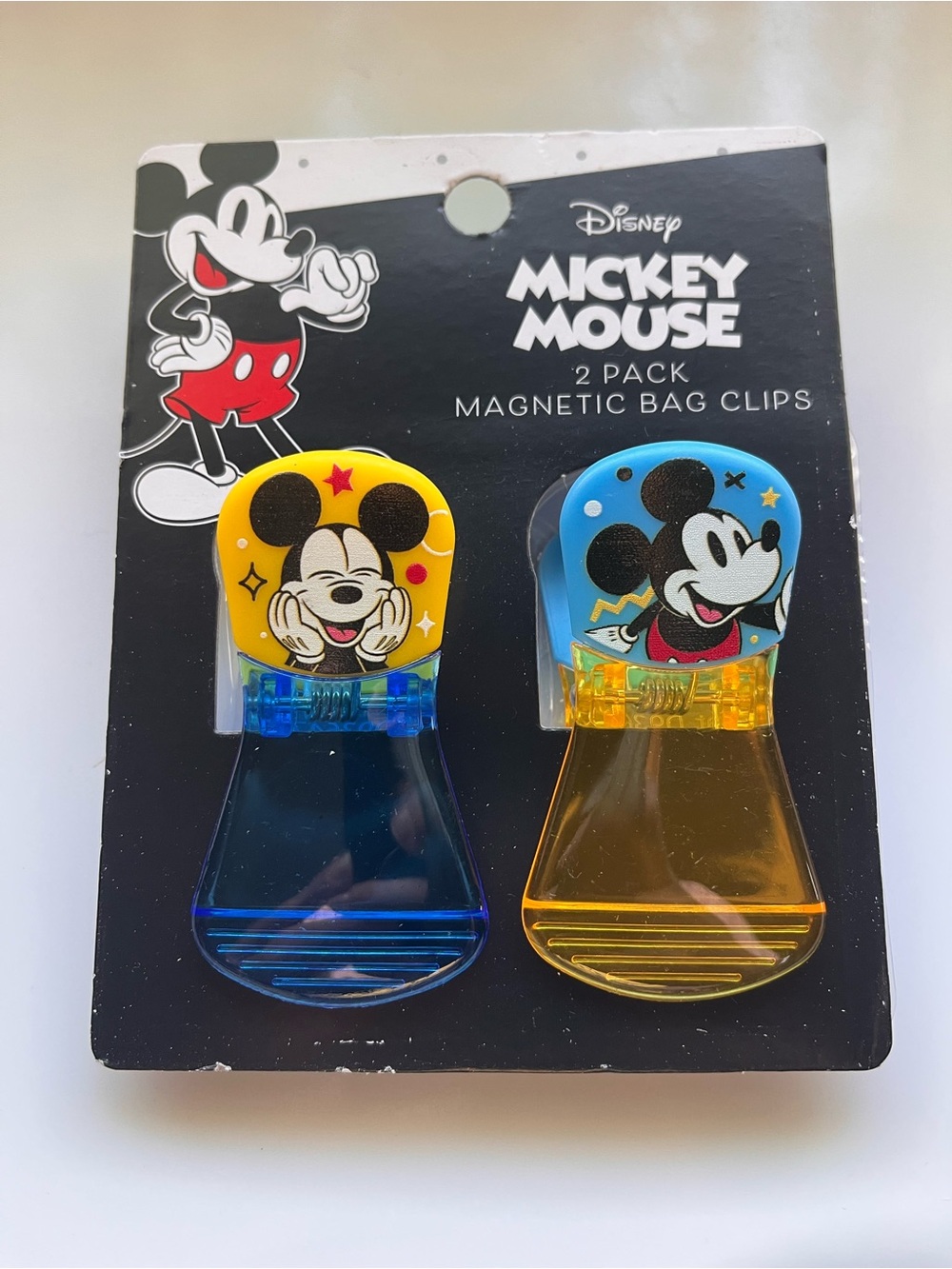 Disney Mickey Mouse Magnetic Bag Clips - Blue & Yellow 2 Pack